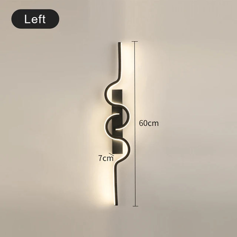 Nordic Minimalist LED Living Room Wall Lamp Modern Sofa TV Background Bedroom Bedside Stairs Wall Light Home Decor AC85-265V