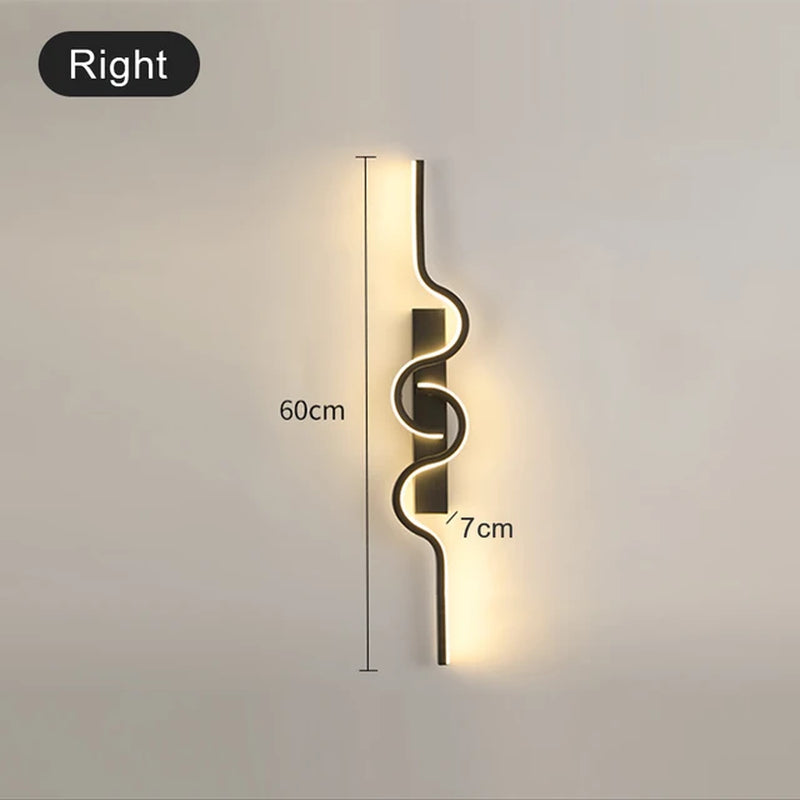 Nordic Minimalist LED Living Room Wall Lamp Modern Sofa TV Background Bedroom Bedside Stairs Wall Light Home Decor AC85-265V