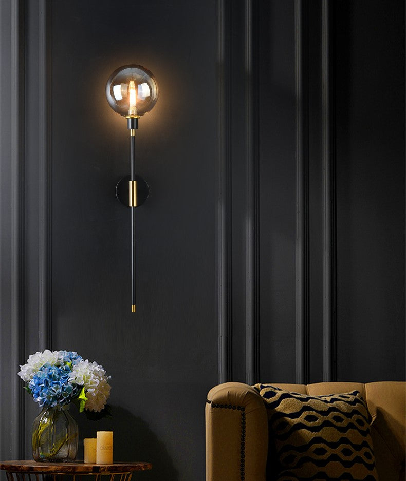 Classique Noir Globe Luxury Wall Scone