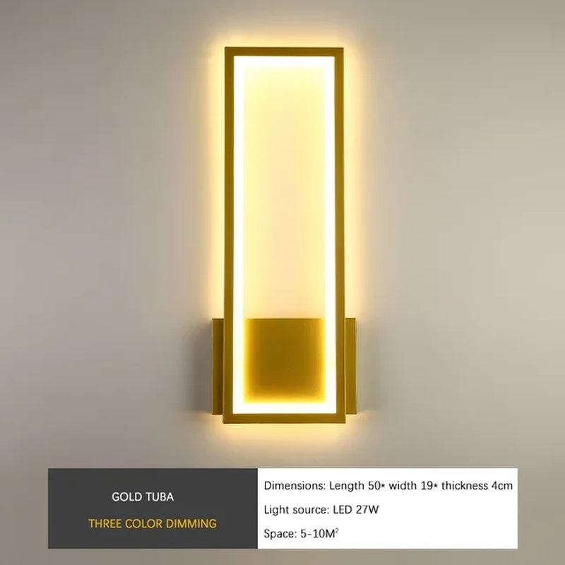 Nordic LED Wall Lamp Indoor Fixture 27W Modern Minimalist Wall Sconce Lights Living Room Bedroom Bedside Indoor Decoration