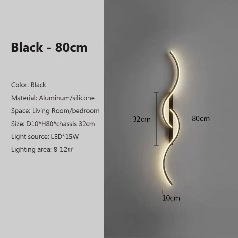 Creative LED Wall Light Long Strip Luxury Sconce Minimalist Lights for TV Background Bedroom Bedside Wall Lamp Lighting Fixtures