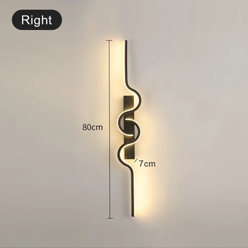 Nordic Minimalist LED Living Room Wall Lamp Modern Sofa TV Background Bedroom Bedside Stairs Wall Light Home Decor AC85-265V