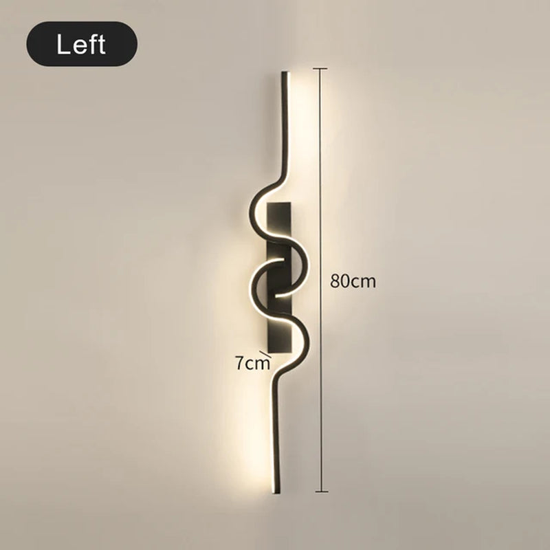 Nordic Minimalist LED Living Room Wall Lamp Modern Sofa TV Background Bedroom Bedside Stairs Wall Light Home Decor AC85-265V