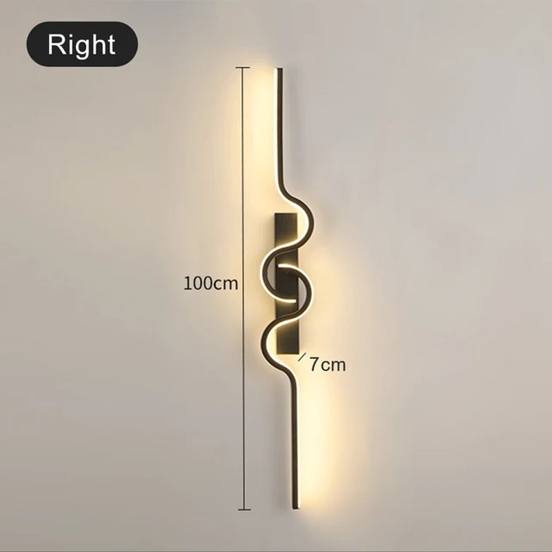 Nordic Minimalist LED Living Room Wall Lamp Modern Sofa TV Background Bedroom Bedside Stairs Wall Light Home Decor AC85-265V