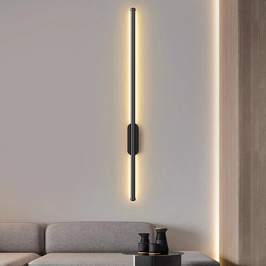 Black Linear Wall Sconce: Dual White Shades, Hardwire Installation