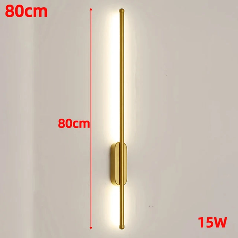 Gold Linear Wall Sconce: Dual White Shades, Hardwire Installation