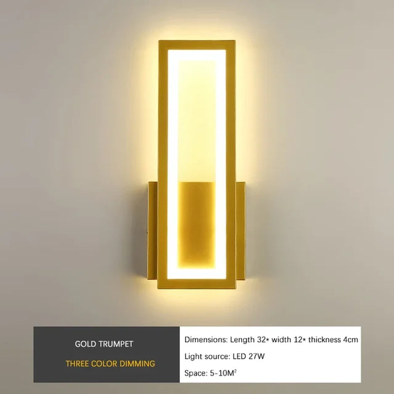 Nordic LED Wall Lamp Indoor Fixture 27W Modern Minimalist Wall Sconce Lights Living Room Bedroom Bedside Indoor Decoration