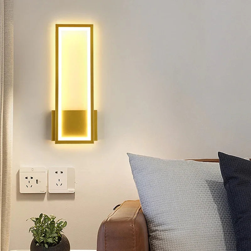 Nordic LED Wall Lamp Indoor Fixture 27W Modern Minimalist Wall Sconce Lights Living Room Bedroom Bedside Indoor Decoration