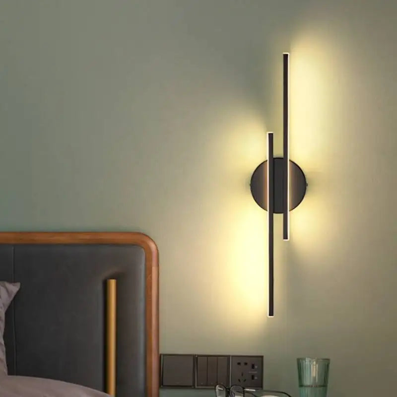 Modern Home Wall Lamp Suitable for TV Background Wall Master Bedroom Bedside Wall Lamp Study Double Straight Line Decorative Lam