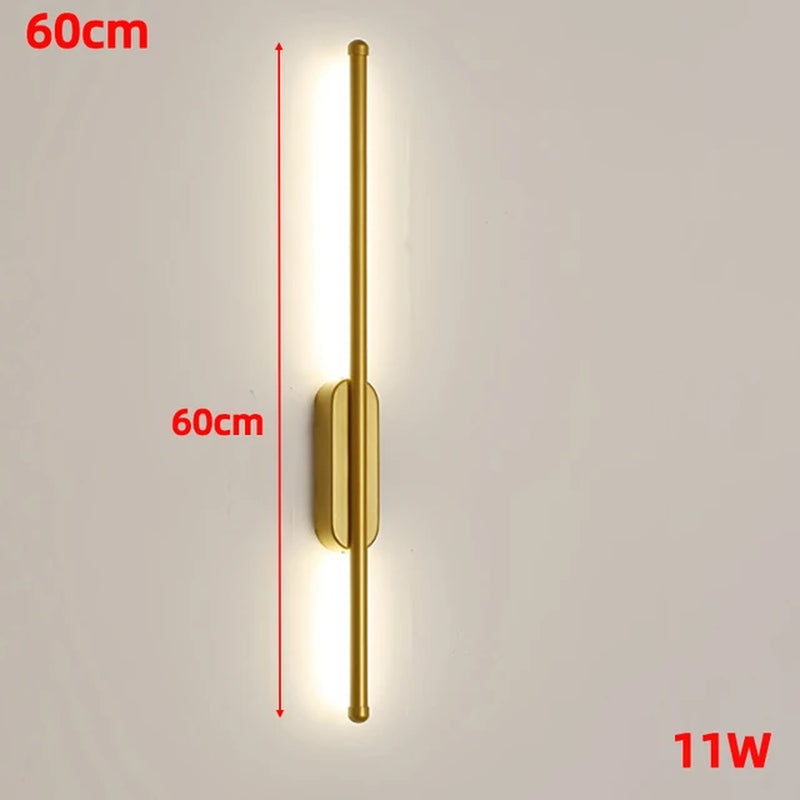 Gold Linear Wall Sconce: Dual White Shades, Hardwire Installation