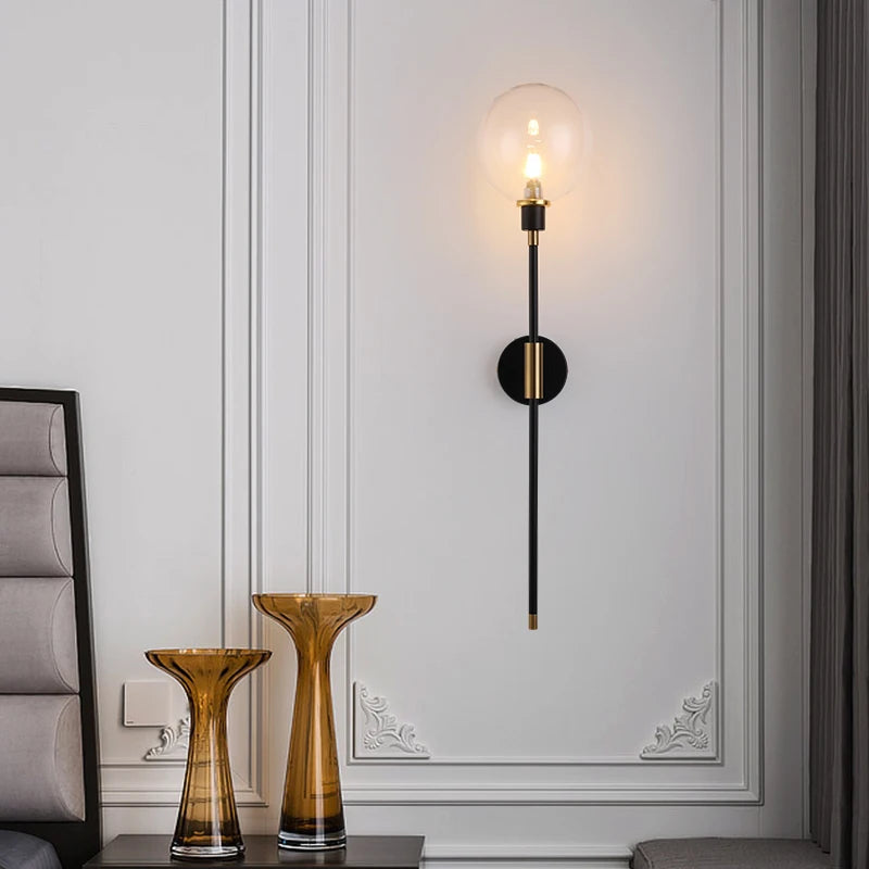 Classique Noir Globe Luxury Wall Scone