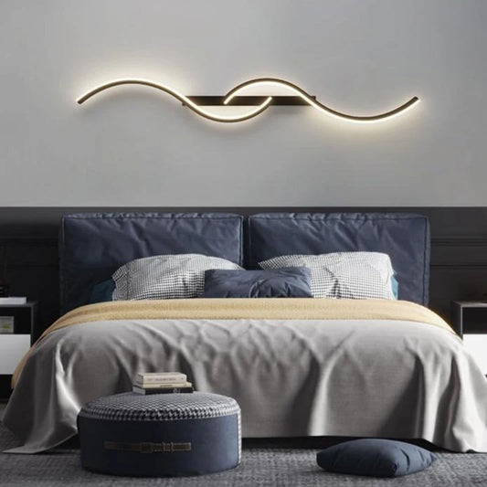 Creative LED Wall Light Long Strip Luxury Sconce Minimalist Lights for TV Background Bedroom Bedside Wall Lamp Lighting Fixtures