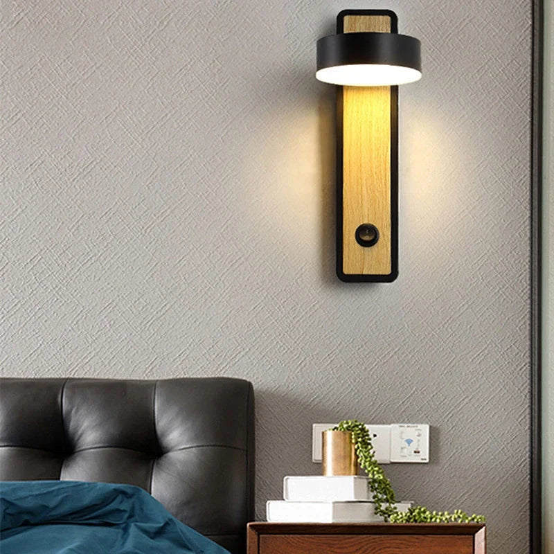 Modern LED Wall Lamps Indoor Lighting Fixture with Switch Bedside Bedroom Living Room Decoration Study Reading Wall Light Sconce