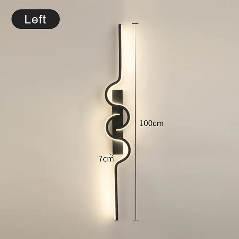 Nordic Minimalist LED Living Room Wall Lamp Modern Sofa TV Background Bedroom Bedside Stairs Wall Light Home Decor AC85-265V