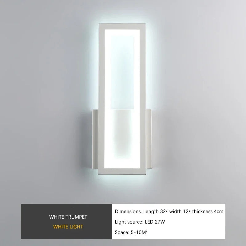 Nordic LED Wall Lamp Indoor Fixture 27W Modern Minimalist Wall Sconce Lights Living Room Bedroom Bedside Indoor Decoration